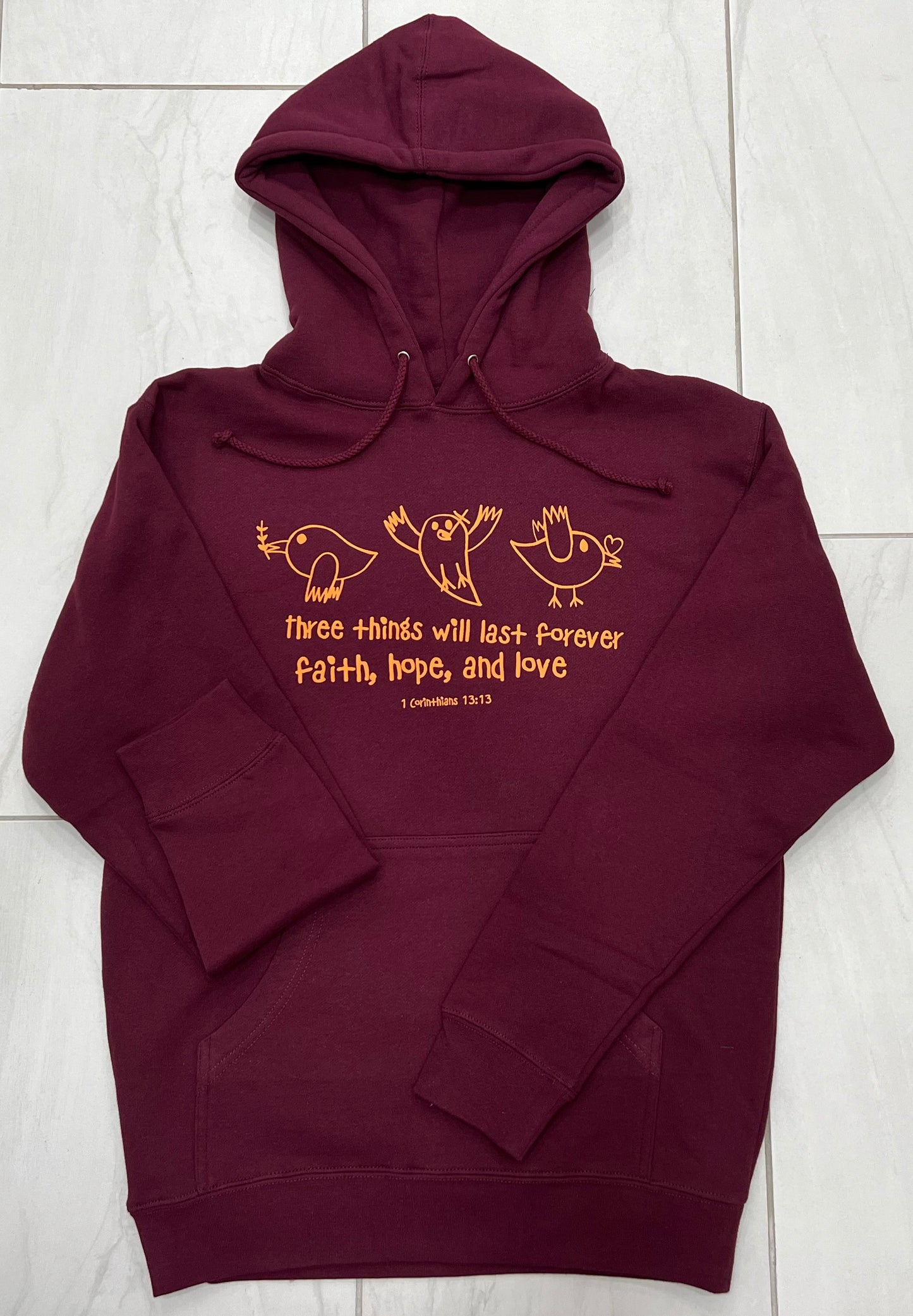 Hoodies - Faith, Hope & Love - Maroon