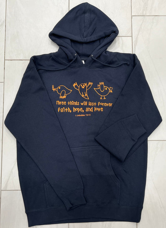 Hoodies - Faith, Hope & Love - Slate Blue