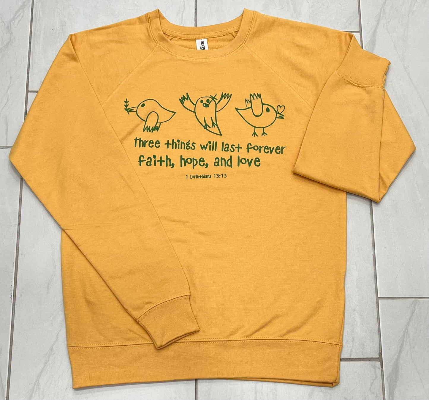 Crewneck - Faith, Hope & Love - Harvest Gold