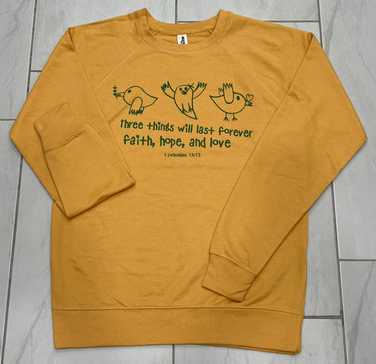 Crewneck - Faith, Hope & Love - Harvest Gold