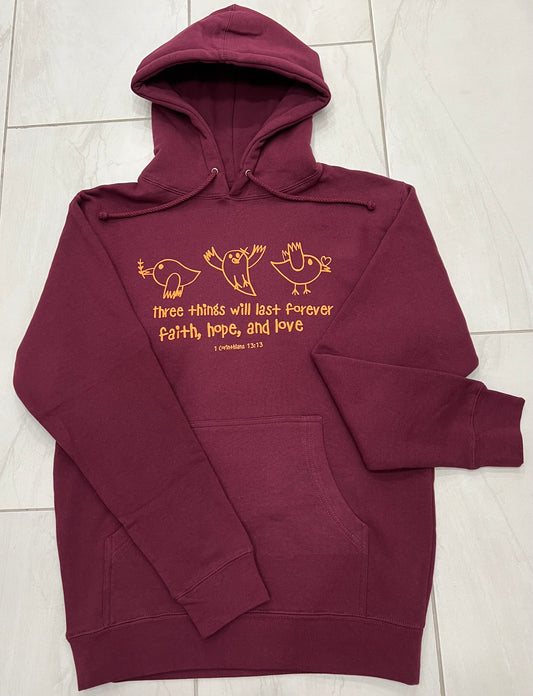 Hoodies - Faith, Hope & Love - Maroon