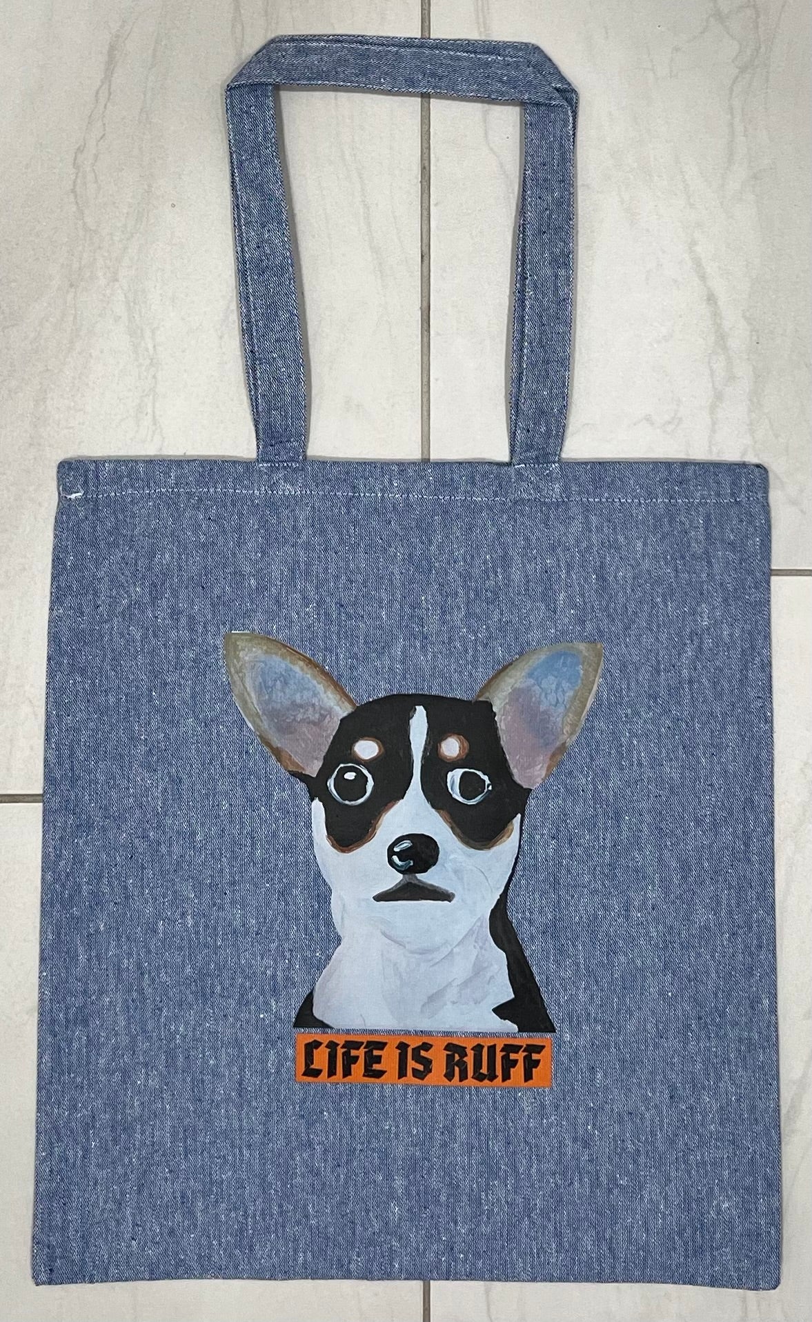 Tote bag - Life is Ruff - Denim