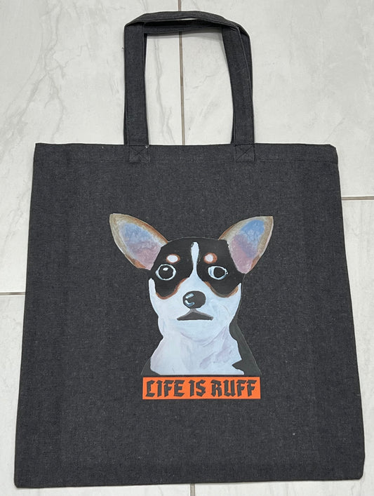 Tote bag - Life is Ruff - Steel Gray