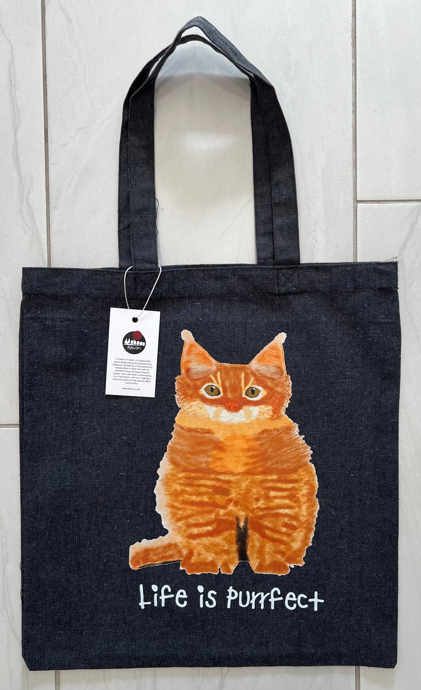 Tote bag - Life is Purrfect - Black